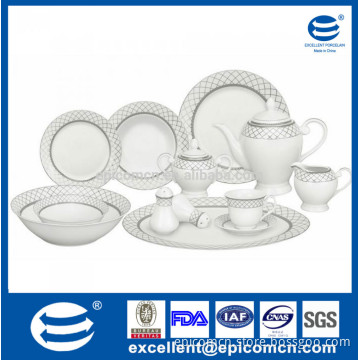 food safe royal French style modern ceramic tableware china dinner set made in chinese factory